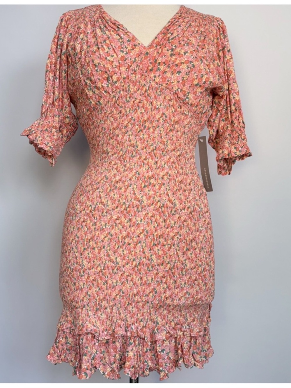 NWT FAITHFUL the BRAND Margherita Floral Ditsy Smocked Mini Dress S (4) - Picture 4 of 12